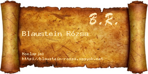 Blaustein Rózsa névjegykártya